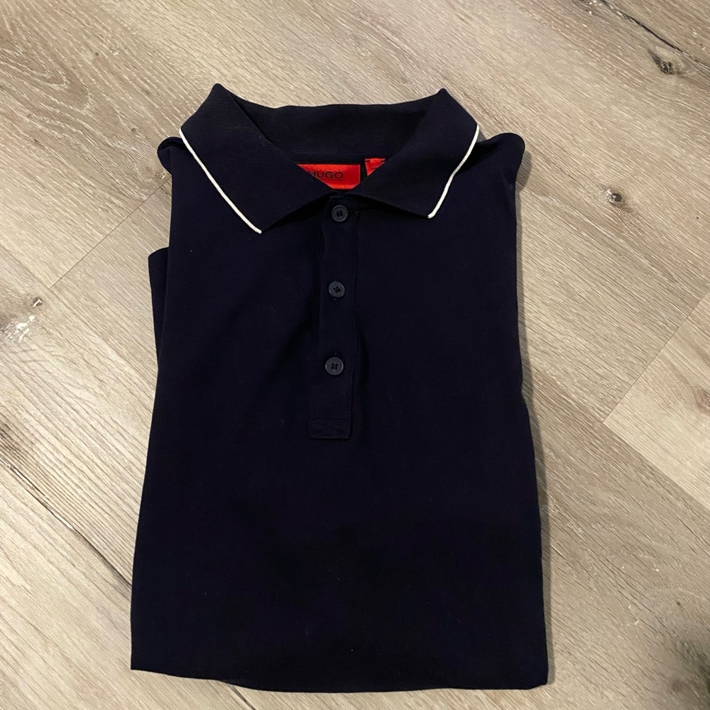 Hugo Boss Polo (Navy w/ White Trim)